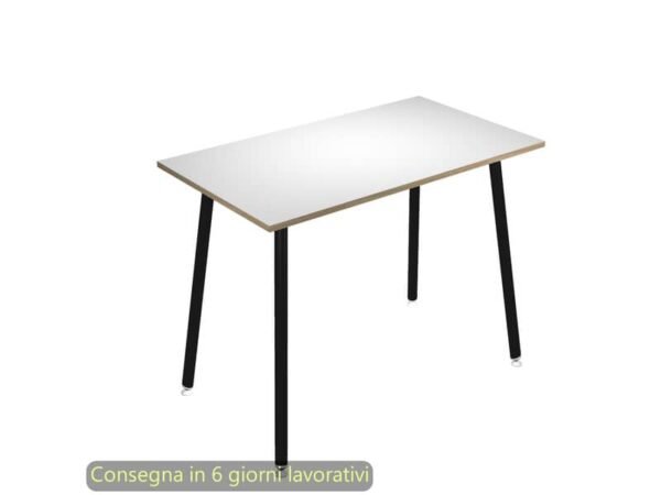 Tavolo alto Skinny Metal 140x80xH.105 cm con gambe metalliche nere Artexport piano bianco - 6402-DJC-3C-AQ