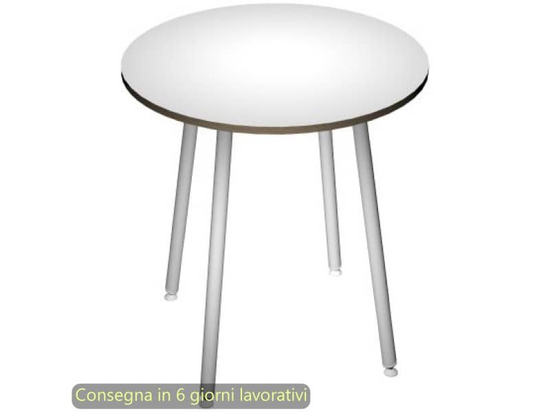 Tavolo rotondo Skinny Metal ›100xH.74,4 cm con gambe met. bianche Artexport piano bianco – 6410-DJD-3C-AN
