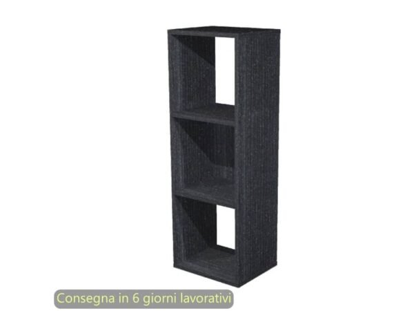Libreria componibile Maxicolor - 3 caselle - 35,9x29,2x103,9 cm - Artexport nero venato frassino - 3MaxC/8