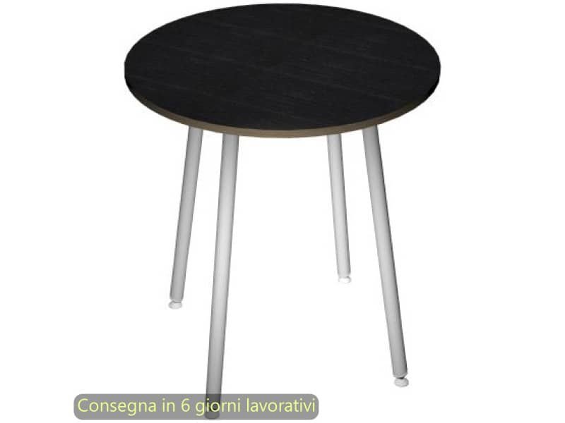 Tavolo rotondo Skinny Metal ›100xH.74,4 cm con gambe met. bianche Artexport piano nero – 6410-DJD-8C-AN