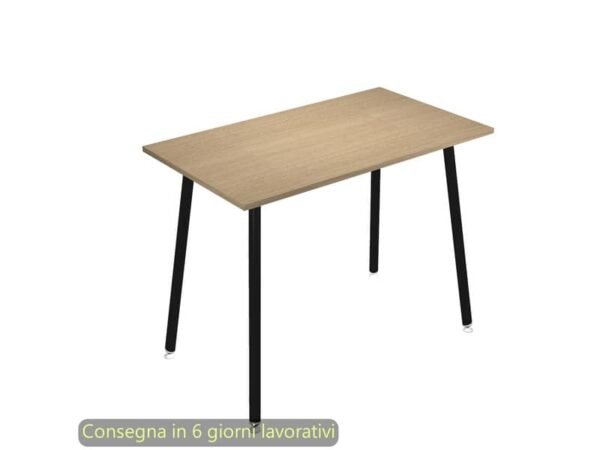 Tavolo alto Skinny Metal 180x80xH.105 cm con gambe metalliche nere Artexport piano rovere - 6405-DJC-C-AQ