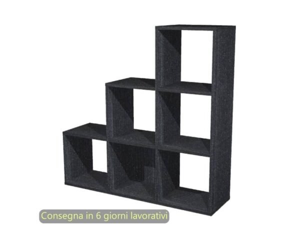 Libreria Maxicolor 6 caselle scalare 104x29,2xH.103,9 cm Artexport nero 6DMaxC/8