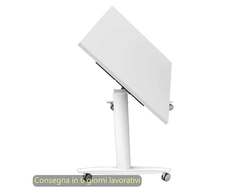 Tavolo multifunzione Taxi – 140x80xH.73,7 cm – con ruote – gambe met. bianche Artexport piano bianco