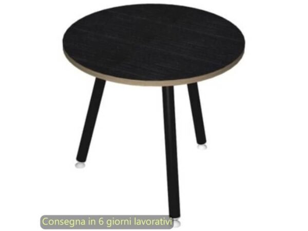 Tavolo rotondo Skinny Metal ›80xH.74,4 cm con gambe met. nere Artexport piano nero - 6408-DJA-8C-AQ