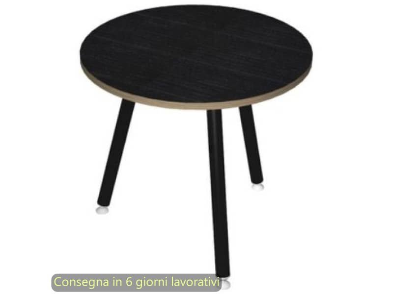Tavolo rotondo Skinny Metal ›80xH.74,4 cm con gambe met. nere Artexport piano nero – 6408-DJA-8C-AQ