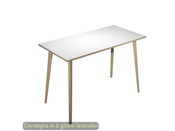 Tavolo alto Woody 160x80xH.105 cm con gambe rovere Artexport piano bianco 6403-DKC-3C-AQ
