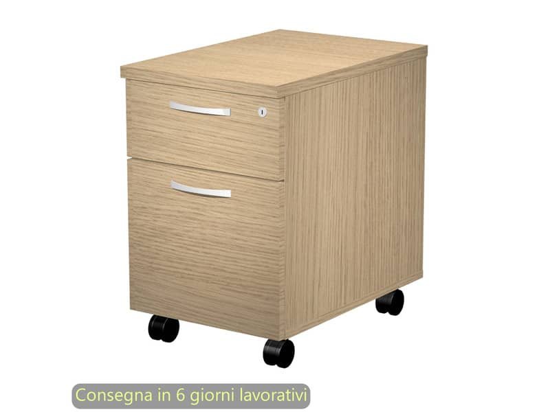 Cassettiera Flex 1 cassetto con serratura + 1 classificatore – 44x60xH.60 cm con ruote Artexport rovere