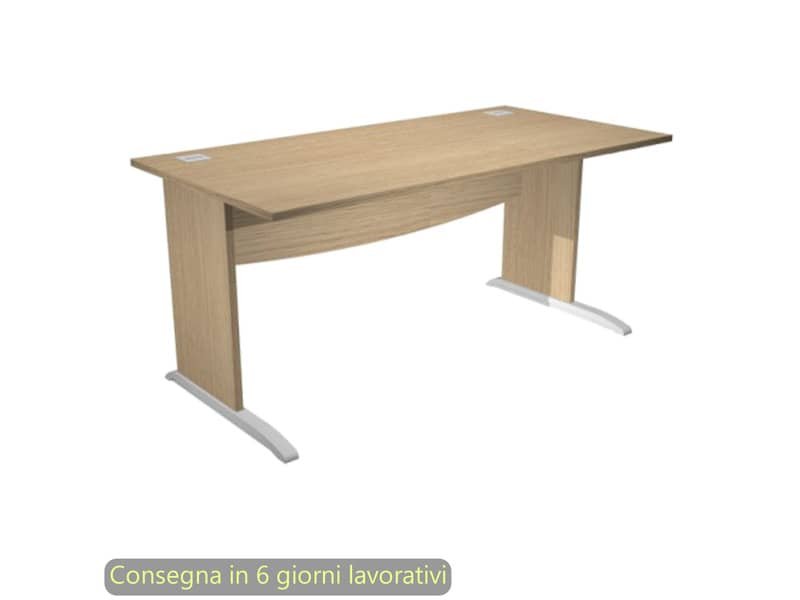 Scrivania piano rovere 140x80xH.73 cm gamba a pannello con piede ad L grigio linea Flex Artexport – JPL140/C