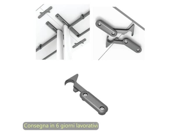 Ganci di collegamento tavoli Taxi - escluso 180 - in conf. 4 Artexport grigio alluminio - 3-CMAC0004-EB