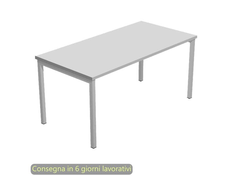 Scrivania piano grigio 120x80xH.72,5 cm gamba a ponte in metallo grigio linea Presto Venere Plus Artexport – 664/9