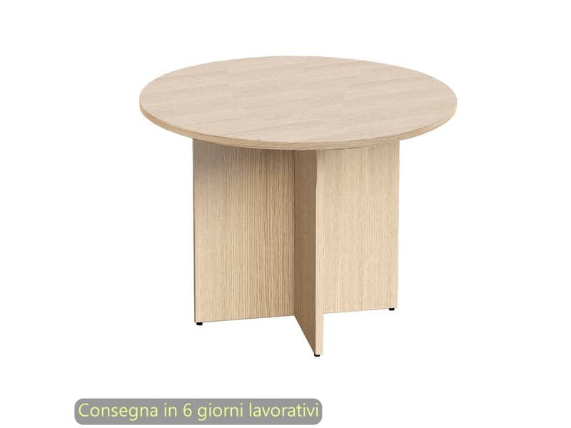 Tavolo riunione rotondo Flex con gambe a croce rovere Artexport ›100xH.73 cm PR10+PRPC/C