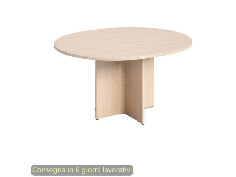 Tavolo riunione rotondo Flex con gambe a croce rovere Artexport ›120xH.73 cm PR12+PRPC/C