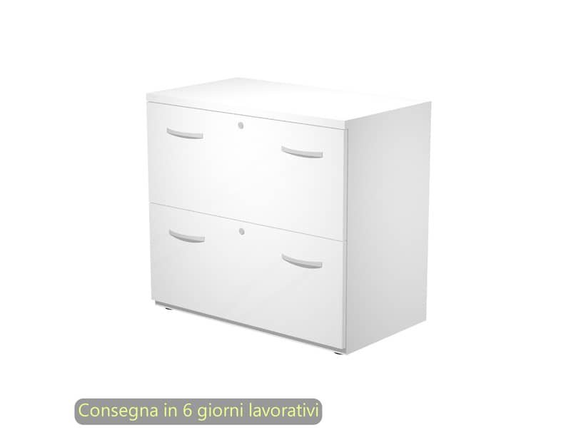 Mobile classificatore Flex 2 cassetti con serratura 80x46xH.73 cm Artexport bianco – BB+CL-B/3