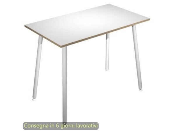 Tavolo alto Skinny Metal 80x80xH.105 cm con gambe met. bianche Artexport piano bianco - 6401-DJC-3C-AN