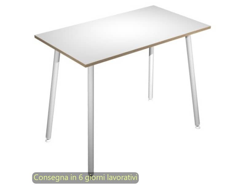 Tavolo alto Skinny Metal 80x80xH.105 cm con gambe met. bianche Artexport piano bianco – 6401-DJC-3C-AN