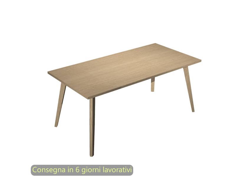 Scrivania piano rovere 180x80xH.74,4 cm gamba rastremata in legno rovere linea Woody Artexport – 6405-DKA-C-AQ