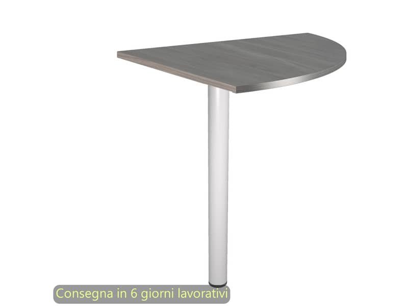 Raccordo angolare 90ø con gamba grigio all. per scrivanie Presto 80x80xH.69,5 cm Artexport frassino toscano – 313-11_F