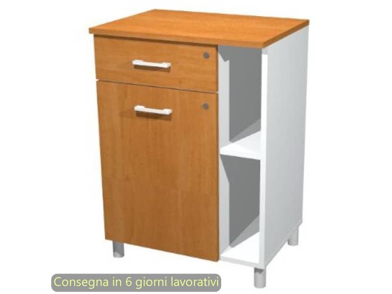 Mobile di servizio angolo Ristoro 60x45xH.84 cm Artexport noce chiaro/bianco – 2872.1/34