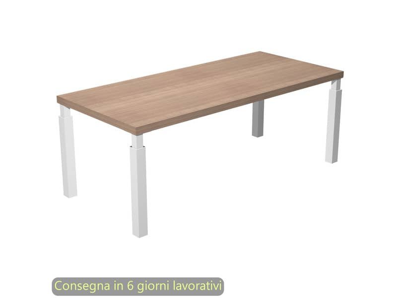 Scrivania direzionale piano ciliegio arabis 180x90xH.74 cm gamba metallo bianco sez. quadrata Flora – 01G/K-AM