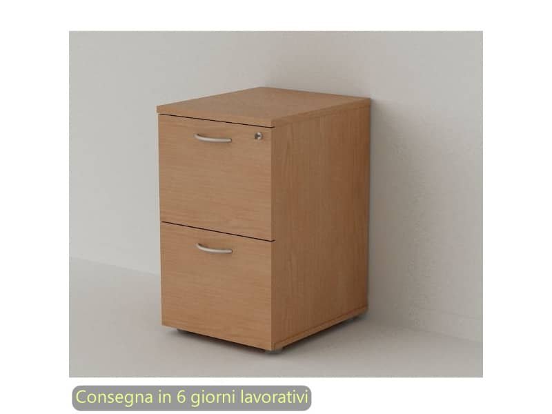 Mobile classificatore per cartelle sospese 2 cassetti + 1 serratura 49x55xH.73,2 cm Artexport noce chiaro
