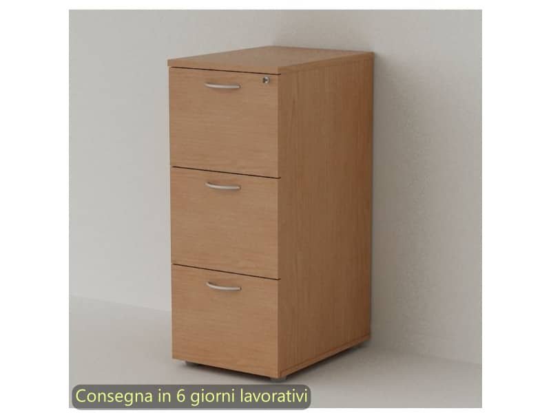 Mobile classificatore per cartelle sospese 3 cassetti + 1 serratura 49x55xH.107,2 cm Artexport noce chiaro