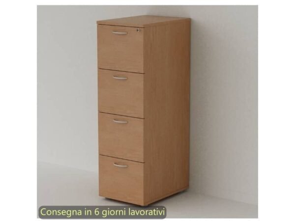 Mobile classificatore per cartelle sospese 4 cassetti + 1 serratura 49x55xH.141,2 cm Artexport noce chiaro