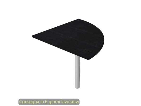 Raccordo angolare 90ø gamba grigio all. per scrivanie Presto 80x80xH.69,5 cm Artexport nero venato frassino