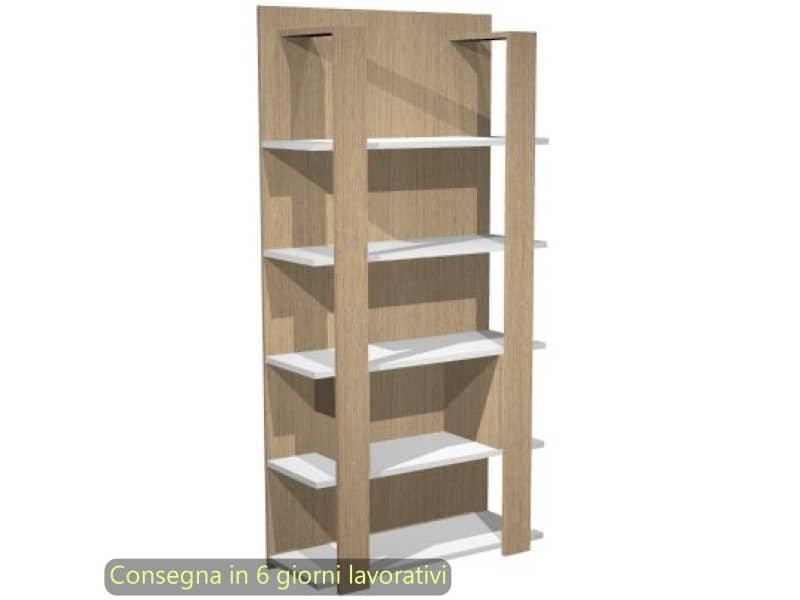 Libreria alta a giorno 5 ripiani 100×38,6xH.198 cm Artexport rovere/bianco – 15110/C3