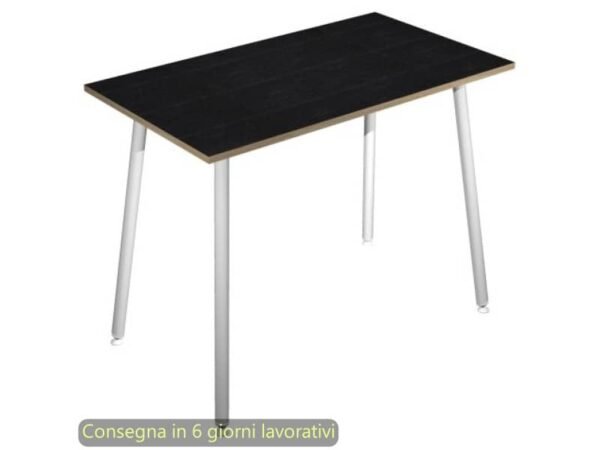 Tavolo alto Skinny Metal 120x80xH.105 cm con gambe met. bianche Artexport piano nero - 6404-DJC-8C-AN