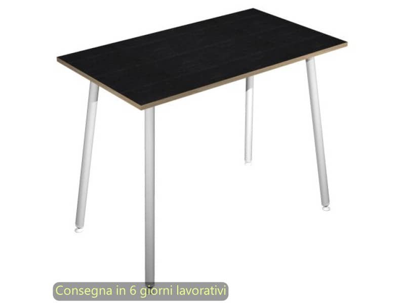 Tavolo alto Skinny Metal 120x80xH.105 cm con gambe met. bianche Artexport piano nero – 6404-DJC-8C-AN
