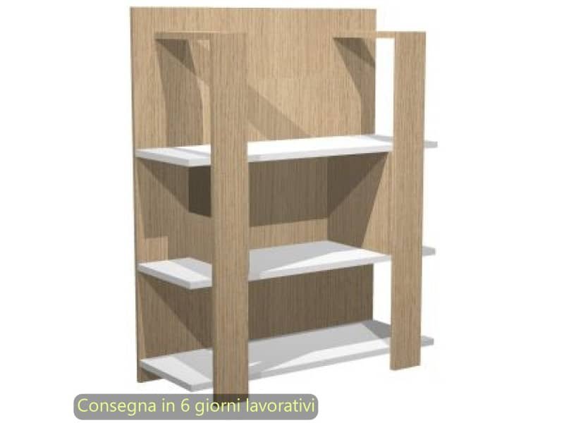 Libreria media a giorno 3 ripiani 100×38,6xH.123,6 cm Artexport rovere/bianco – 15115/C3