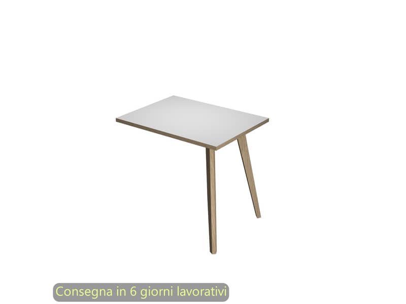 Allungo reversibile per scrivanie Woody 60x80xH.74,4 cm gambe rovere Artexport piano bianco – 6417-DKA-3C-AQ