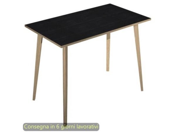 Tavolo alto Woody 140x80xH.105 cm con gambe rovere Artexport piano nero 6402-DKC-8C-AQ