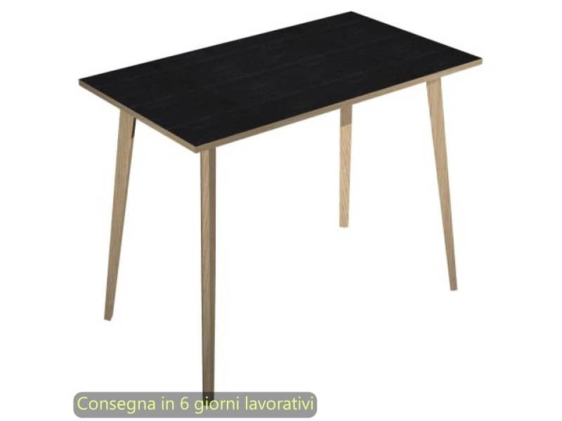 Tavolo alto Woody 140x80xH.105 cm con gambe rovere Artexport piano nero 6402-DKC-8C-AQ