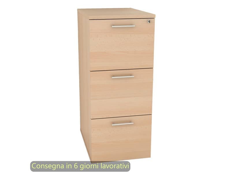 Mobile classificatore per cartelle sospese 3 cassetti + 1 serratura 49x55xH.107,2 cm Artexport faggio