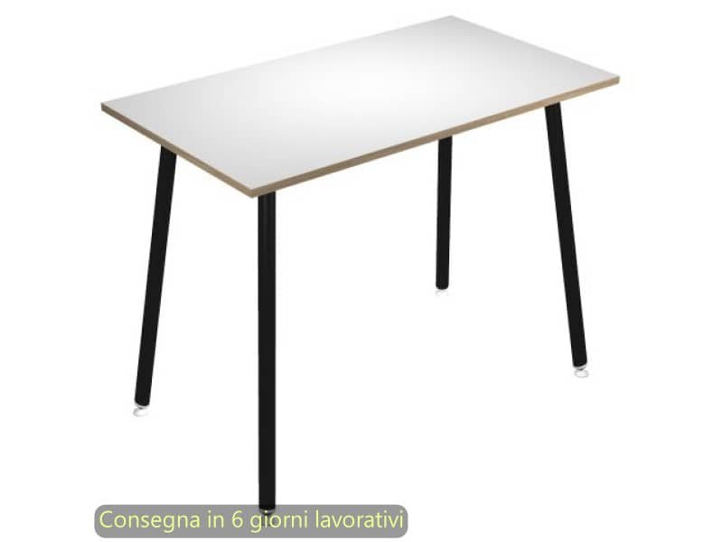 Tavolo alto Skinny Metal 120x80xH.105 cm con gambe met. nere Artexport piano bianco – 6404-DJC-3C-AQ