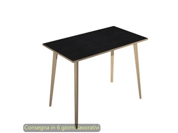 Tavolo alto Woody 120x80xH.105 cm con gambe rovere Artexport piano nero 6404-DKC-8C-AQ