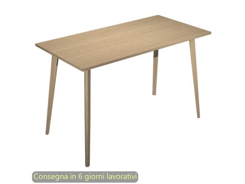 Tavolo alto Woody 180x80xH.105 cm con gambe rovere Artexport piano rovere 6405-DKC-C-AQ