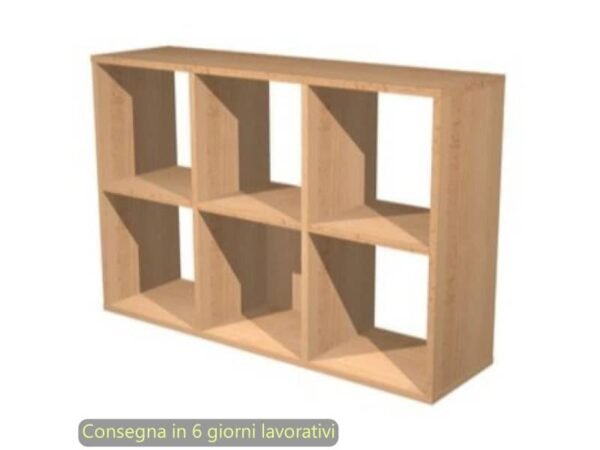 Libreria componibile Maxicolor - 6 caselle - 104x29,2xH.69,8 cm Artexport faggio - 6MaxC/6
