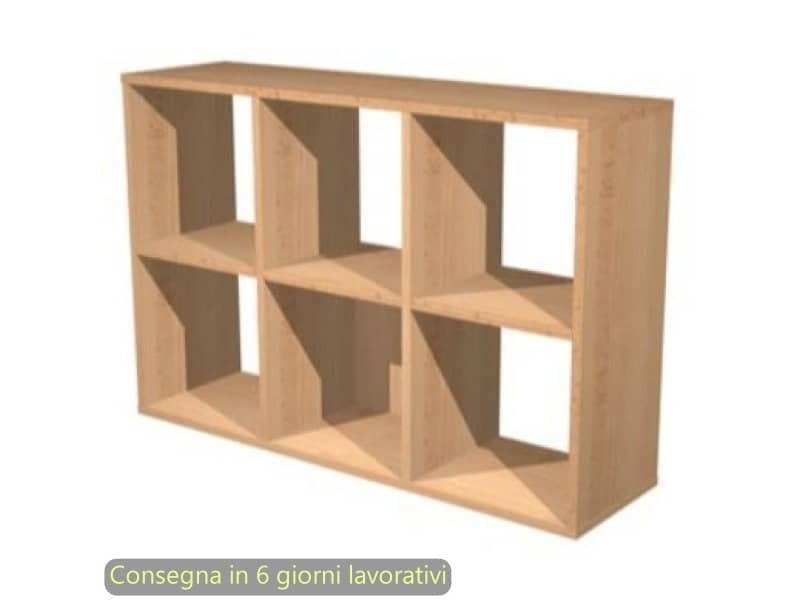 Libreria componibile Maxicolor – 6 caselle – 104×29,2xH.69,8 cm Artexport faggio – 6MaxC/6