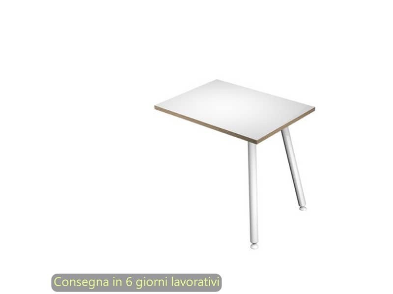 Allungo reversibile per scrivanie Skinny Metal 60x80xH.74,4 cm gambe met. bianche Artexport piano bianco – 6417-DJA-3C-AN