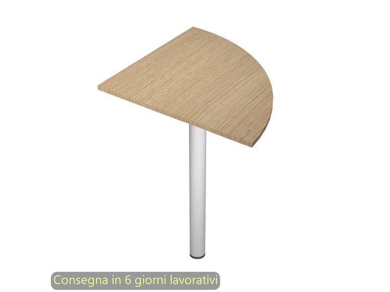 Raccordo angolare 90ø con gamba grigio alluminio per scrivanie Artexport Presto 80x80xH.69,5 cm rovere – 313-11_C