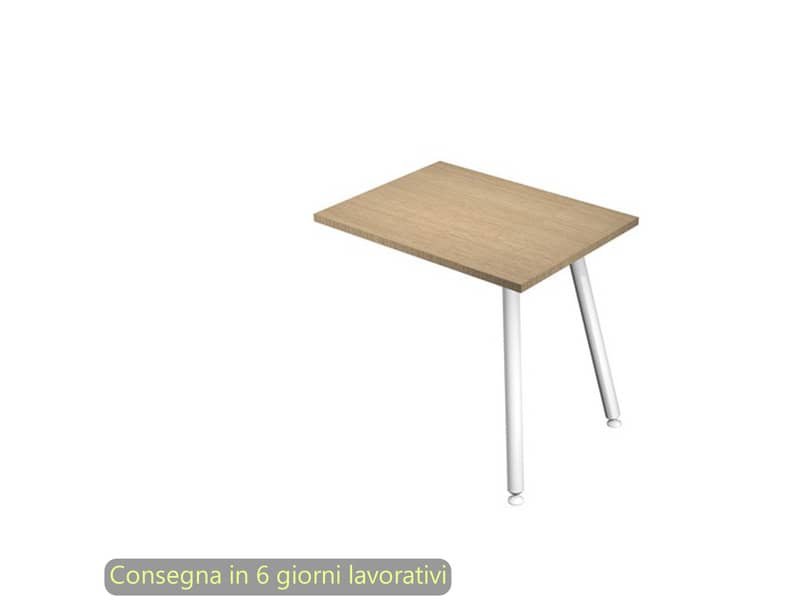 Allungo reversibile per scrivanie Skinny Metal 60x80xH.74,4 cm gambe met. bianche Artexport piano rovere – 6417-DJA-C-AN