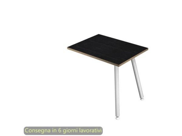 Allungo reversibile per scrivanie Skinny Metal 60x80xH.74,4 cm gambe met. bianche Artexport piano nero - 6417-DJA-8C-AN