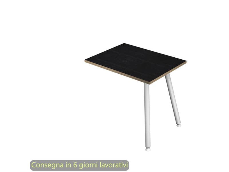 Allungo reversibile per scrivanie Skinny Metal 60x80xH.74,4 cm gambe met. bianche Artexport piano nero – 6417-DJA-8C-AN