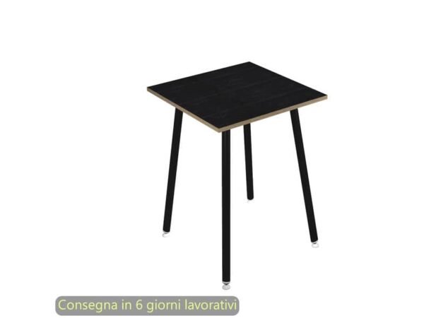 Tavolo alto Skinny Metal 80x80xH.105 cm gambe metallo nere Artexport piano nero 6401-DJC-8C-AQ