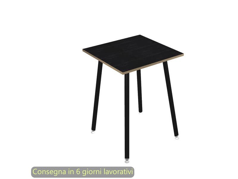 Tavolo alto Skinny Metal 80x80xH.105 cm gambe metallo nere Artexport piano nero 6401-DJC-8C-AQ