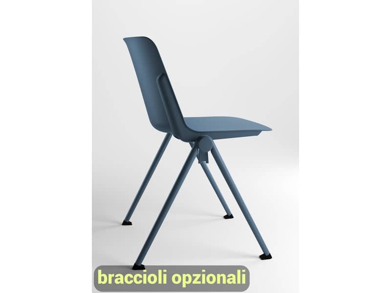 Sedia visitatore in PPL 4 gambe Plus Unisit carta da zucchero PLVP/CZ