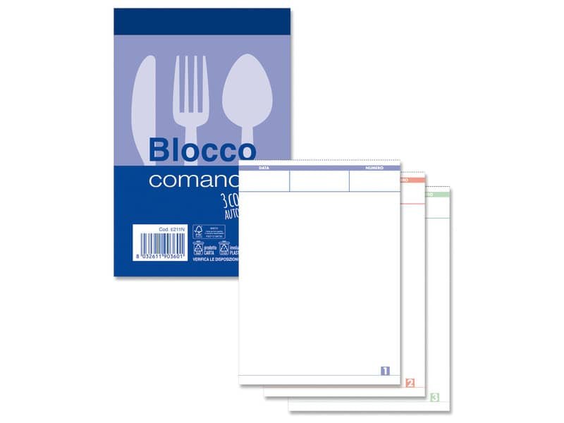 Blocco di comande autoricalcanti O.C.L. 25×3 copie autoricalcanti – 9×15 cm 0211N