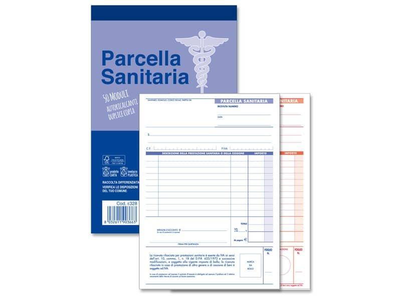 Blocco parcelle sanitarie O.C.L. 50×2 copie autoricalcanti 14×21 cm 0328